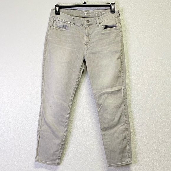7FAM The Mid Rise Cropped Skinny Jean Size 32 - Picture 2 of 8